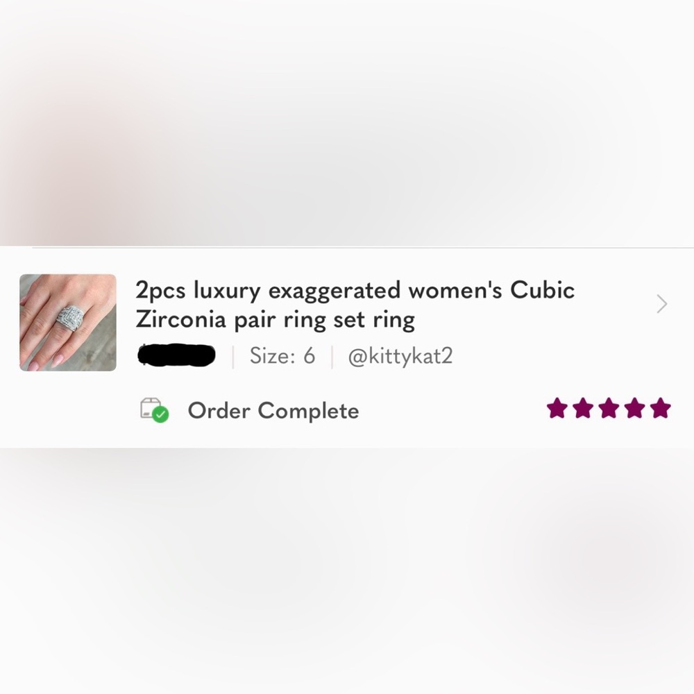 2pcs luxury exaggerated women's Cubic Zirconia pair ring set ring - Picture 6 of 13